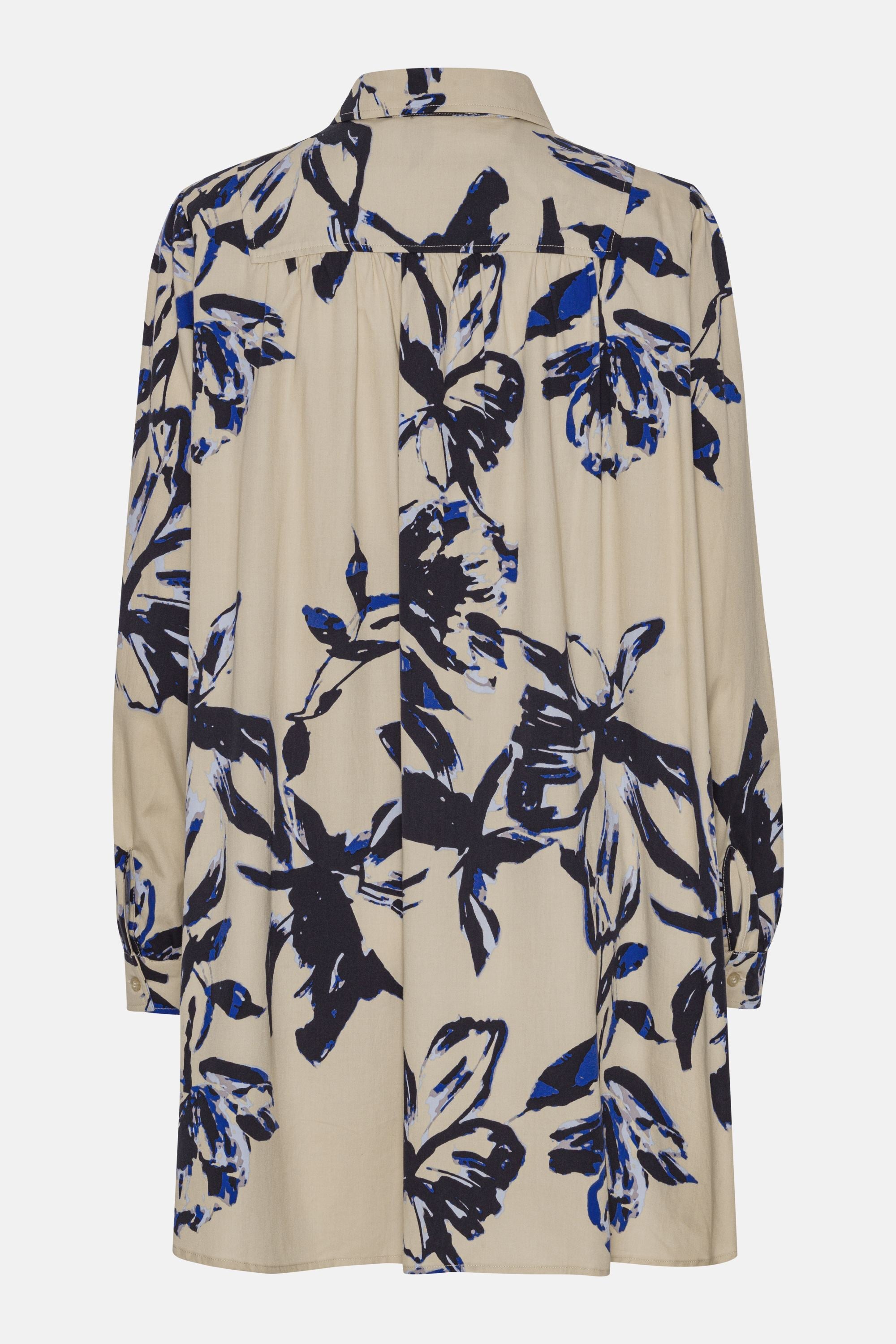 Robe Tunique Longue - Sand Artsy Stroke Flower